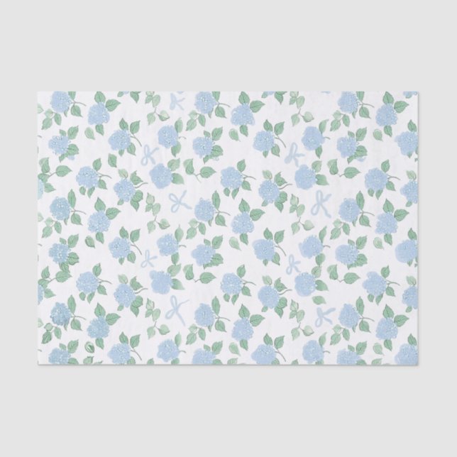 Papel De Seda Hortênsia Azul Tendência  (Frente )