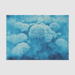 Papel De Seda Hortênsias Floral Chic Azul Turquesa Textura Vinta