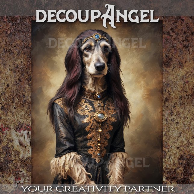 Papel De Seda Hound Aristocrático Afegão - Decoupage (Criador carregado)