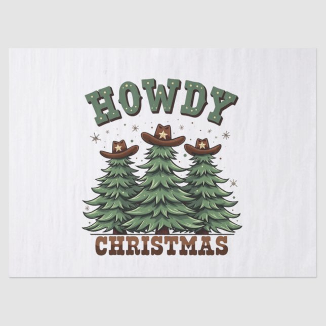 Papel De Seda Howdy Christmas Cactus Western Xmas (Frente )