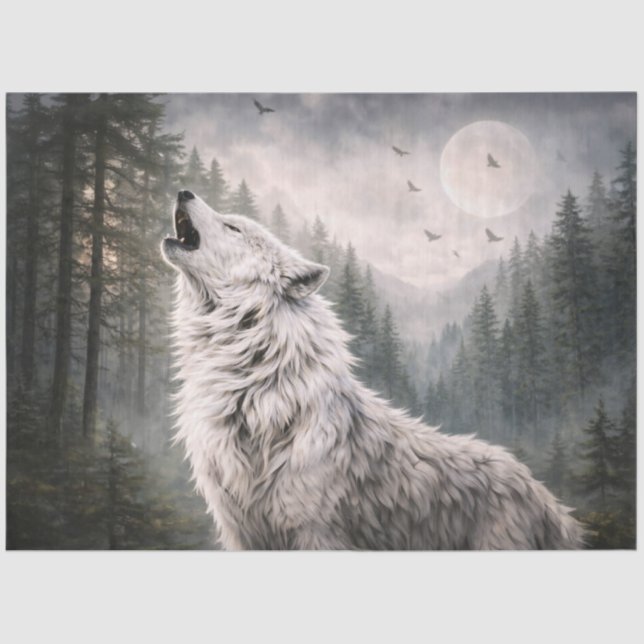 Papel De Seda Howling Wolf Tissue Paper (Frente )