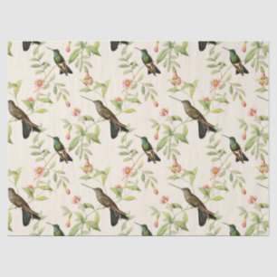 Papel De Seda Hummingbird e Folhas na Descoberta de Marfim