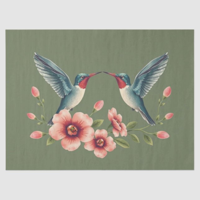 Papel De Seda Hummingbird Floral (Frente )
