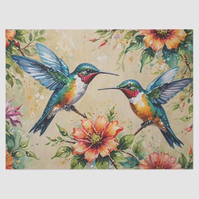 Papel De Seda Hummingbird Floral (Frente )