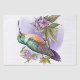 Papel De Seda Hummingbird Floral Watercolor