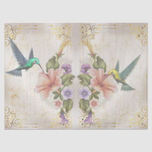 Papel De Seda Hummingbird, Flores e Deslocamento Trabalham em De