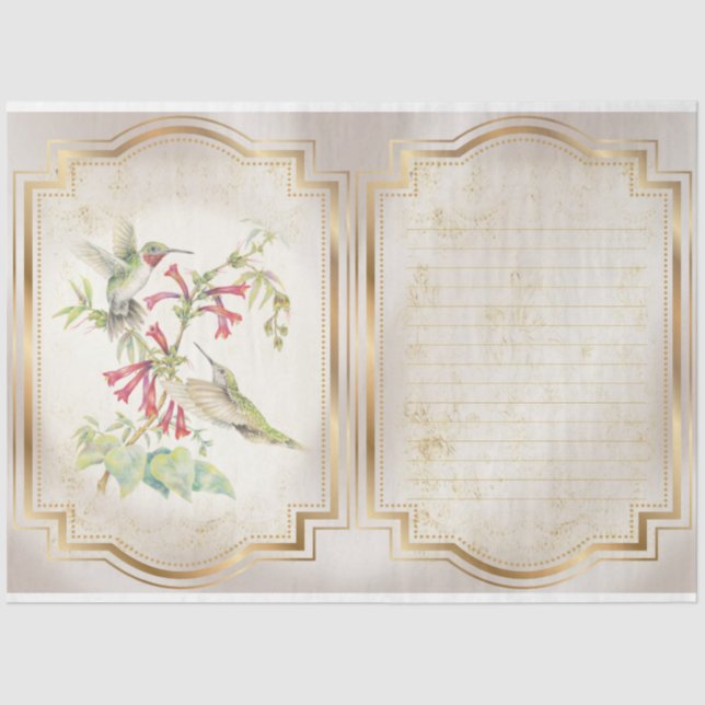 Papel De Seda Hummingbird Série Design 3 (Frente )