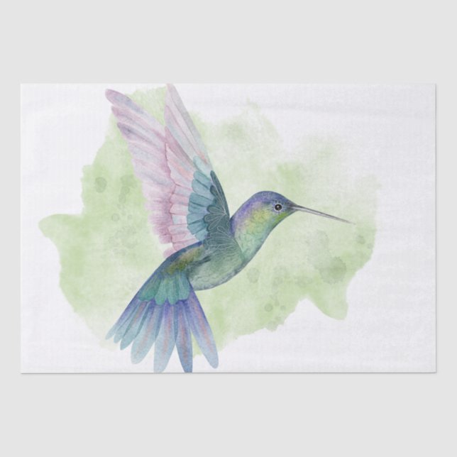 Papel De Seda Hummingbird Watercolor Art (Frente )