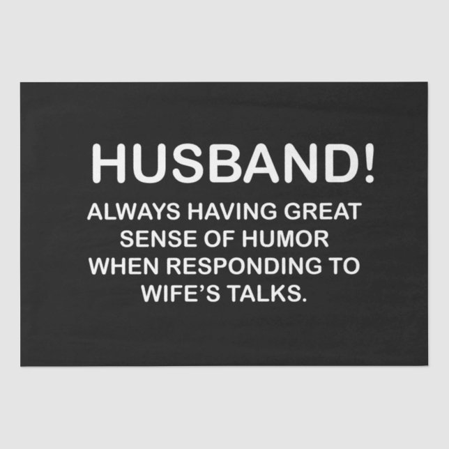 Papel De Seda Husband Hubby Cote Funny Husband (Frente )