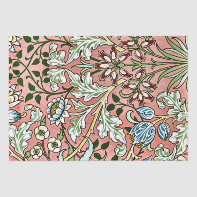 Papel De Seda Hyacinth, um padrão William Morris (Frente )