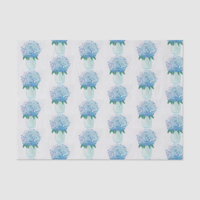 Papel De Seda Hydrangea azul e roxa (Frente )