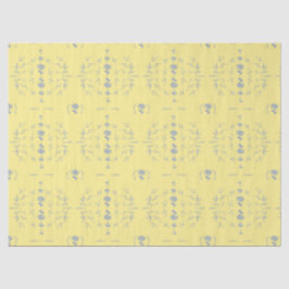 Papel De Seda Hydrangea Block Yellow and Blue Patternos