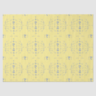 Papel De Seda Hydrangea Block Yellow and Blue Patternos