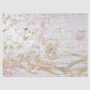 Papel De Seda Hydrangea Floral White Vintage Vintage Vintage Mad