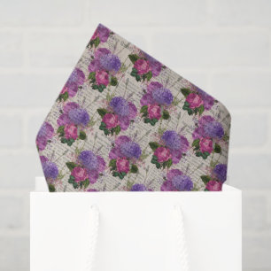 Papel De Seda Hydrangea roxa