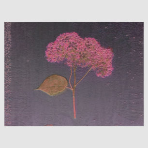Papel De Seda Hydrangea Vintage Púrpura Floral Metálica Fechar