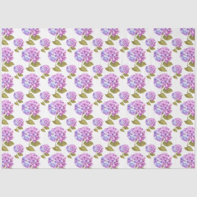 Papel De Seda Hydrangea Watercolor Series Design 11 (Frente )