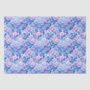 Papel De Seda Hydrangeas Azuis Rosa Floral em Bloom