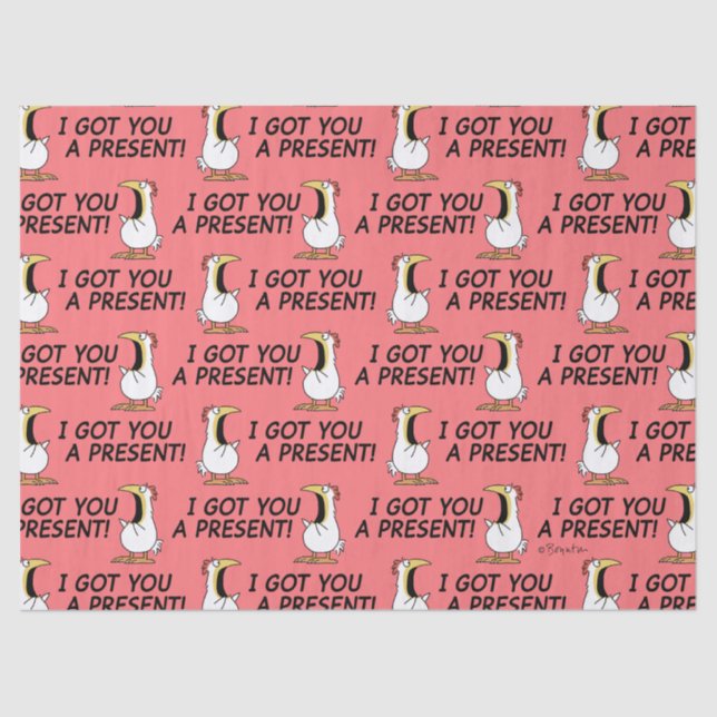 Papel De Seda I GOT YOU A PRESENT! shouty chicken (Frente )