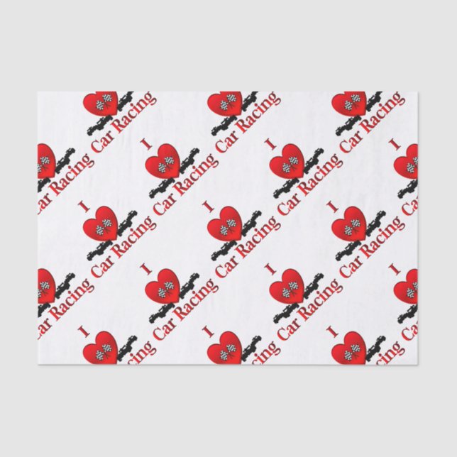 Papel De Seda I Heart Car Racing (Frente )