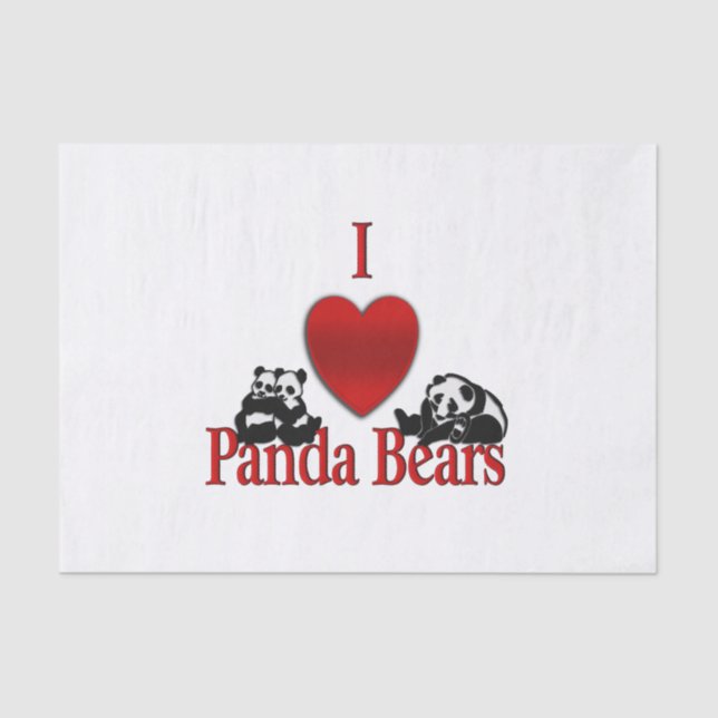 Papel De Seda I Heart Panda Bears Divertido (Frente )