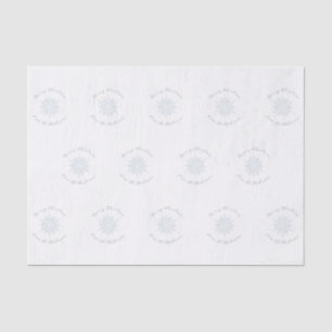 Papel De Seda Ice Blue Snowflake Merry Christmas Family Name