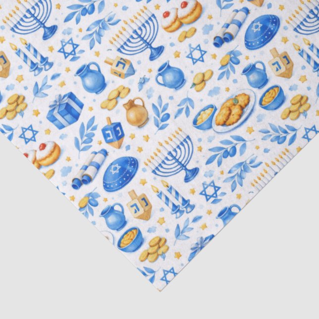 Papel De Seda Ícones de Celebração de Hanukkah  (Detalhes)