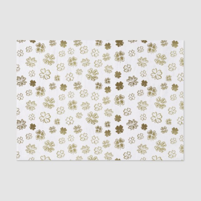 Papel De Seda Ícones de Shamrock de Dia de São Patrício Dusty (Frente )