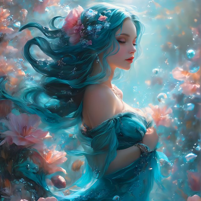 Papel De Seda Icy Blue Elegant Mermaid Decoupage Paper v5 (Criador carregado)