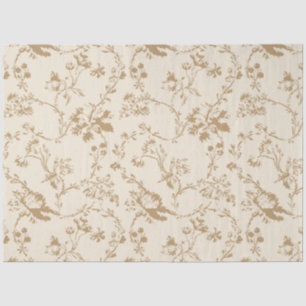 Papel De Seda Idade Fashiada com Flores Marrons