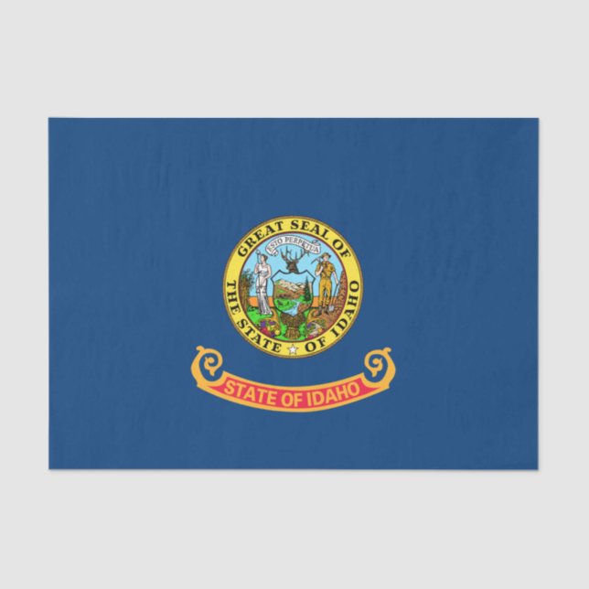 Papel De Seda Idaho Flag: Estado Gem, América Mountain West (Frente )