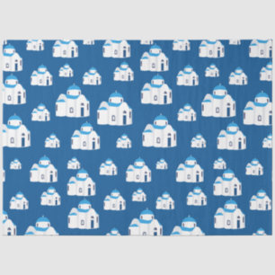 Papel De Seda Ilha Grega Santorini - Igreja Azul