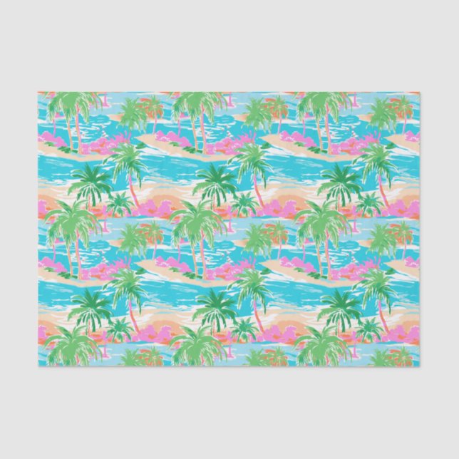 Papel De Seda Ilha Tropical Palm Beach (Frente )