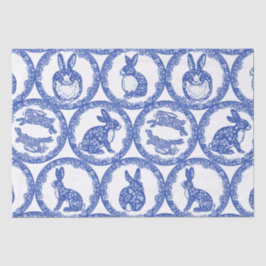 Papel De Seda Ilha Whimsical Blue Willow Rabbit Wraps