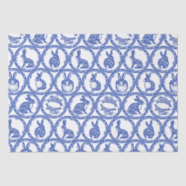 Papel De Seda Ilha Whimsical Blue Willow Rabbit Wraps