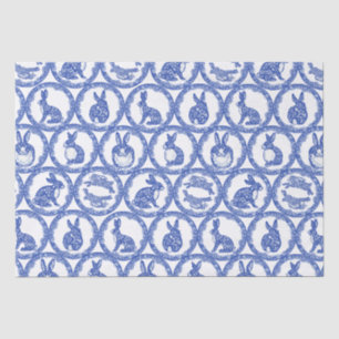 Papel De Seda Ilha Whimsical Blue Willow Rabbit Wraps