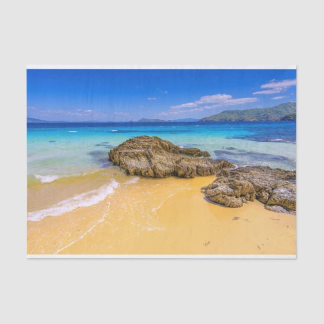 Papel De Seda Ilhas Sandy Beach, Filipinas Tropicais (Frente )