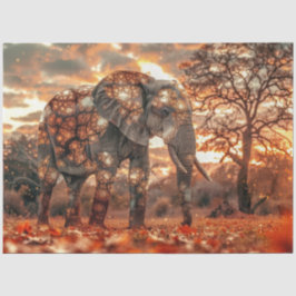 Papel De Seda Iluminação Bela do Elefante Majestoso Despojado