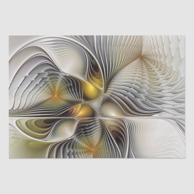 Papel De Seda Ilusão Óptica Abstrata Fractal 3D Com Profundidade (Frente )