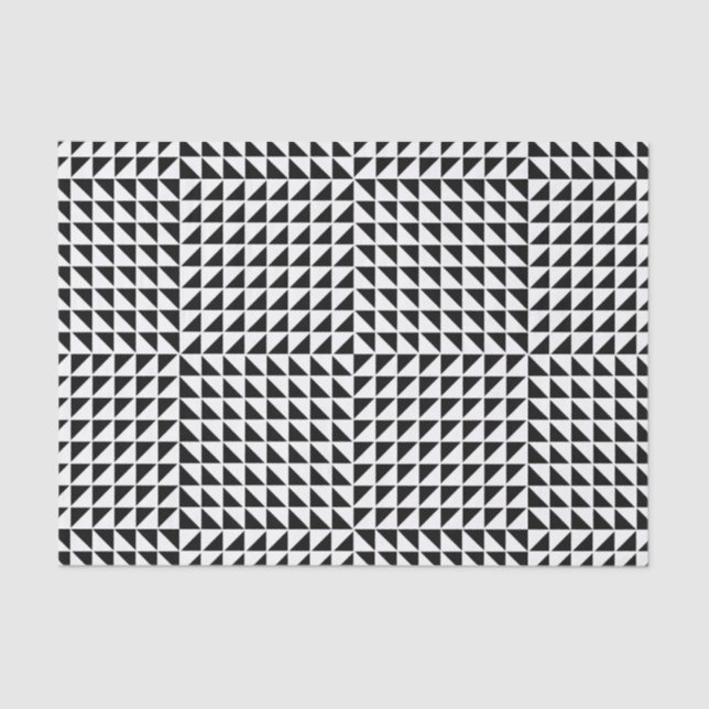 Papel De Seda Ilusão Óptica de Padrão do Triângulo Preto e Branc (Frente )