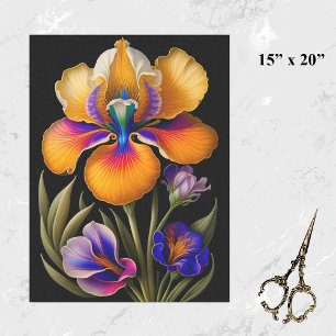 Papel De Seda Ilustração Botânica Amarela Floral