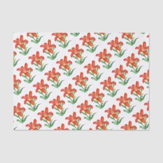 Papel De Seda Ilustração Botânica de Lily Laranja