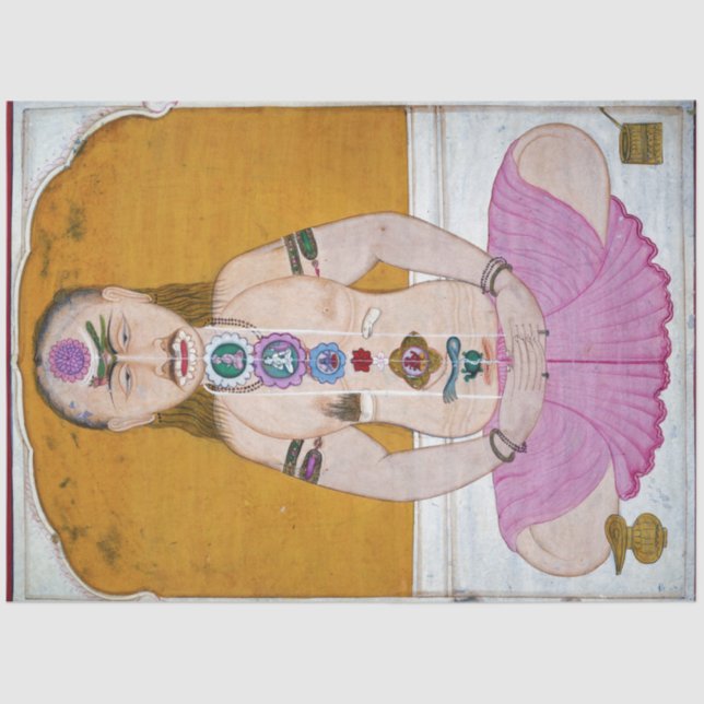 Papel De Seda Ilustração Chakra Yoga para Meditação (Frente )