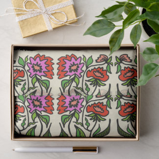 Papel De Seda Ilustração da Natureza Jardim Louco Arte Floral