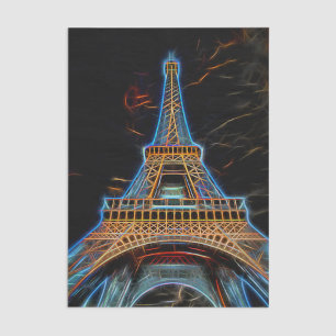Papel De Seda Ilustração da Torre Eiffel - Paris, França