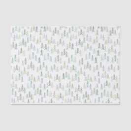 Papel De Seda Ilustração de Árvore Natal Watercolor