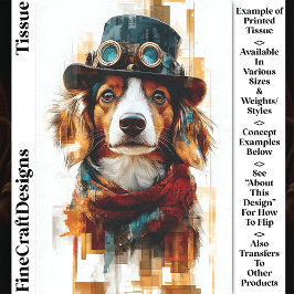 Papel De Seda Ilustração de Cachorro Steampunk Caprichosa DB2 De