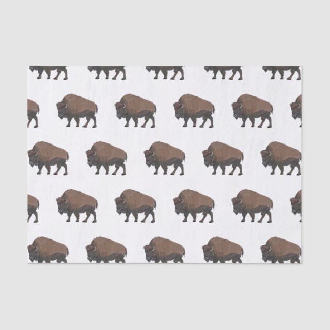 Papel De Seda Ilustração de desenho animado Bison (Frente )