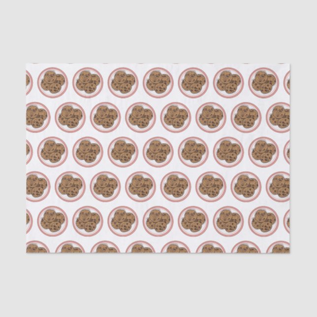 Papel De Seda Ilustração de desenho animado com chip de chocolat (Frente )