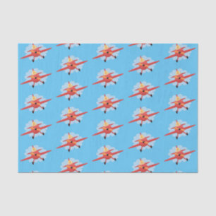 Papel De Seda Ilustração de desenho animado de avião vermelho